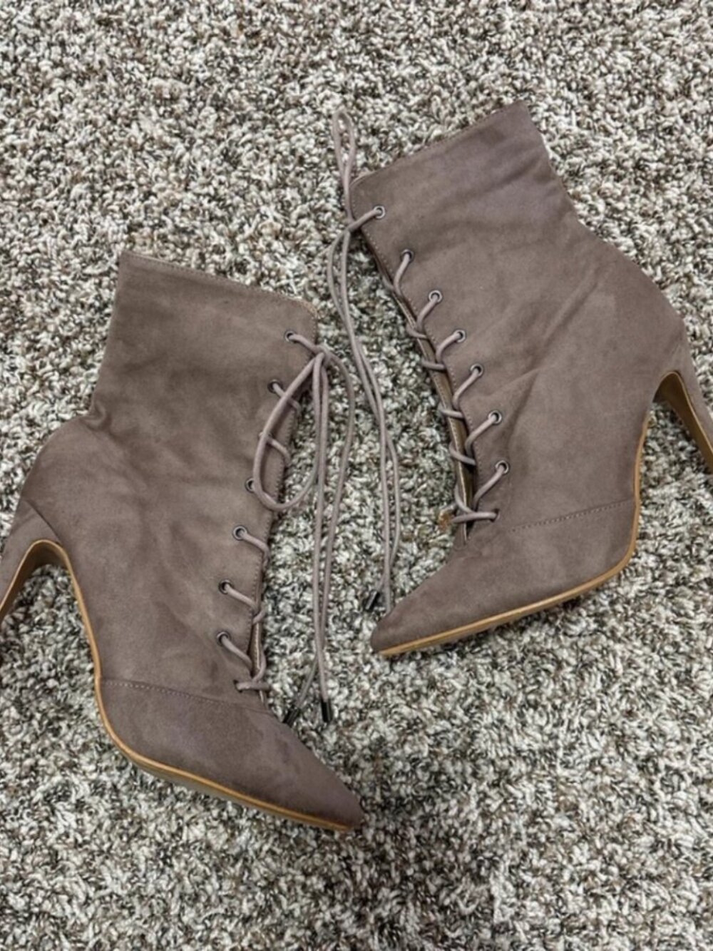 Tan suede boots 3-4in heel